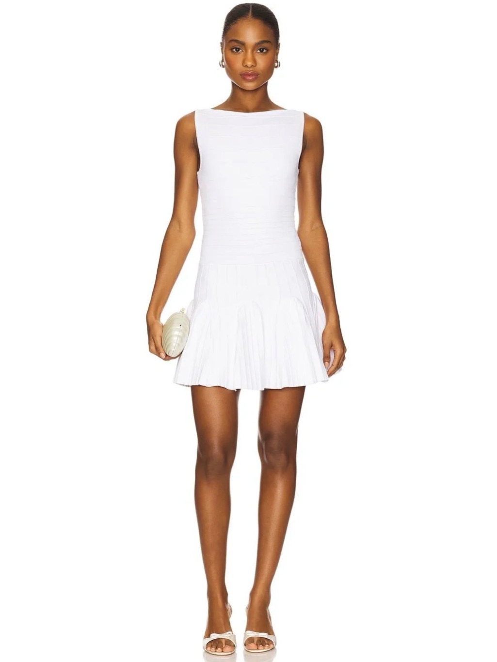 Retrofete Audrina Knit Dress Nwt Size Small $358 White Knit Zip Bodycon